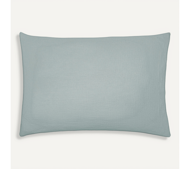 Taie D'oreiller Uni En Gaze De Coton Vert 50x75