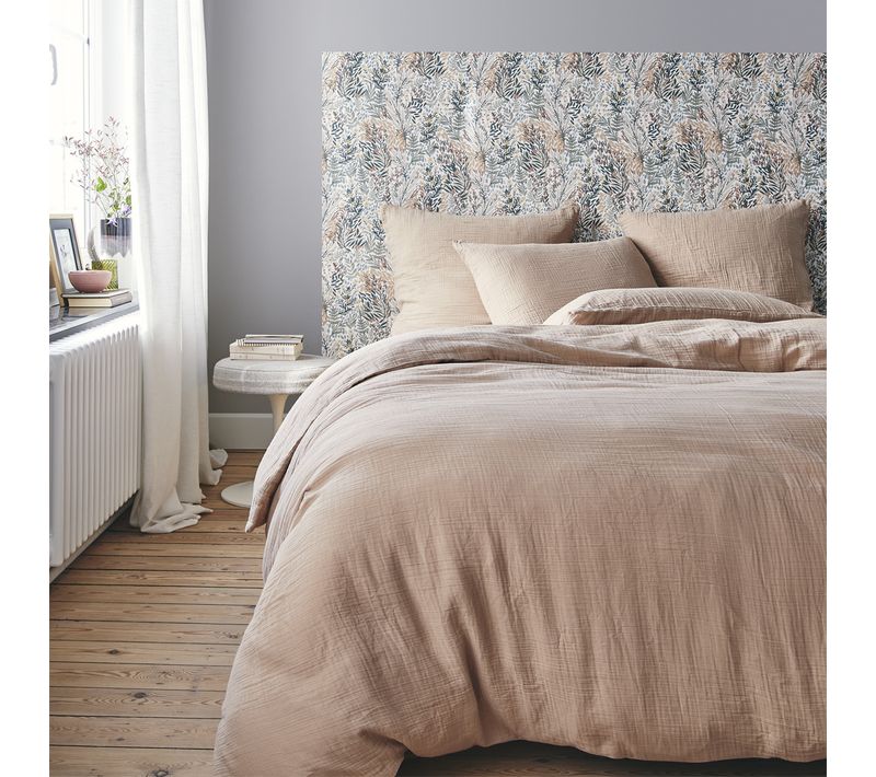 Parure De Lit En Gaze De Coton Rose 240x220