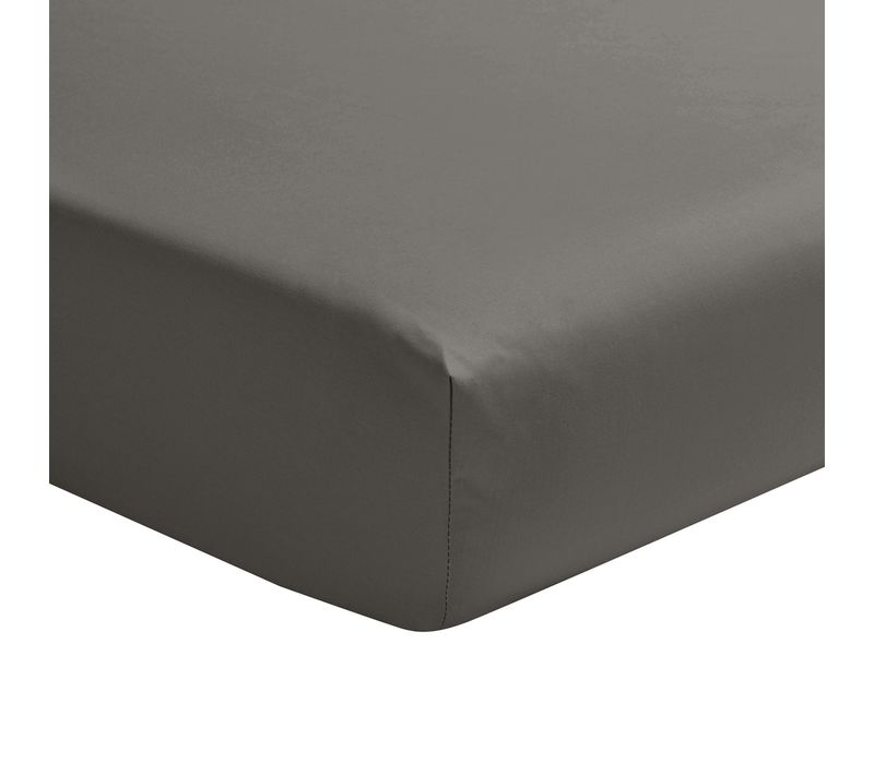 Drap Housse En Satin De Coton Gris 90x200