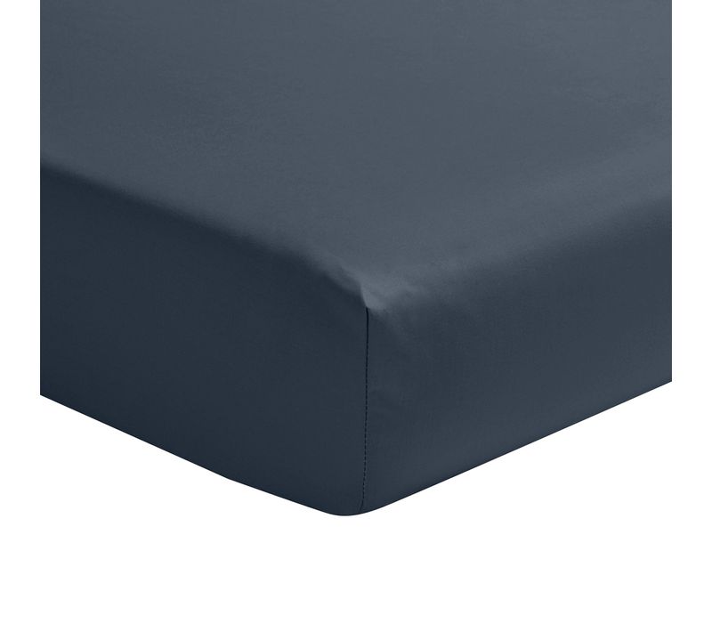 Drap Housse En Satin De Coton Bleu Nuit 140x190