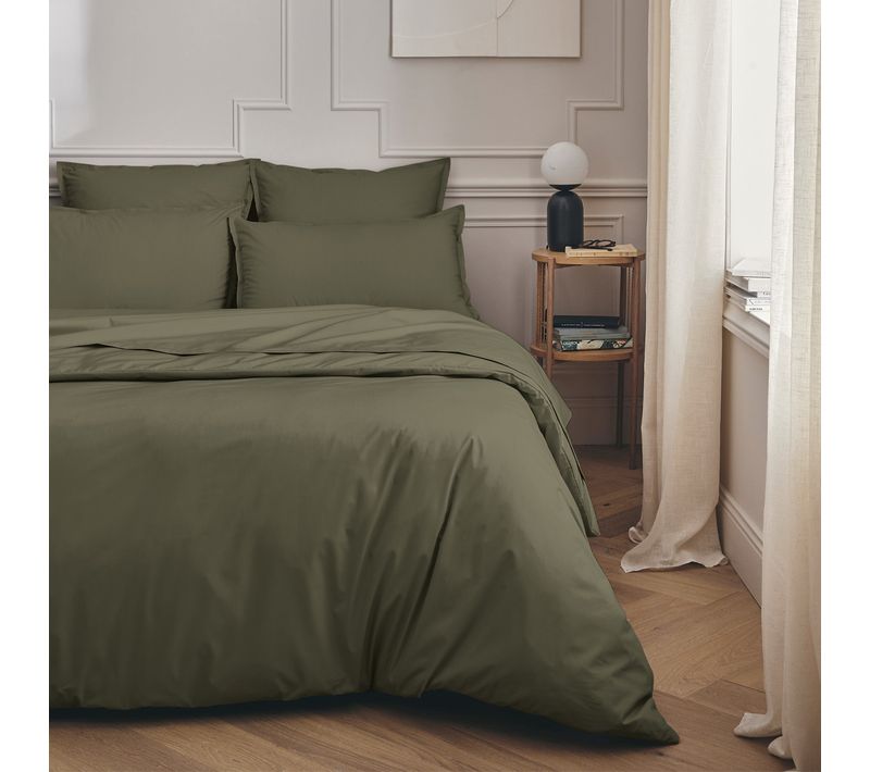 Parure De Lit En Percale De Coton Vert Jungle 240x220