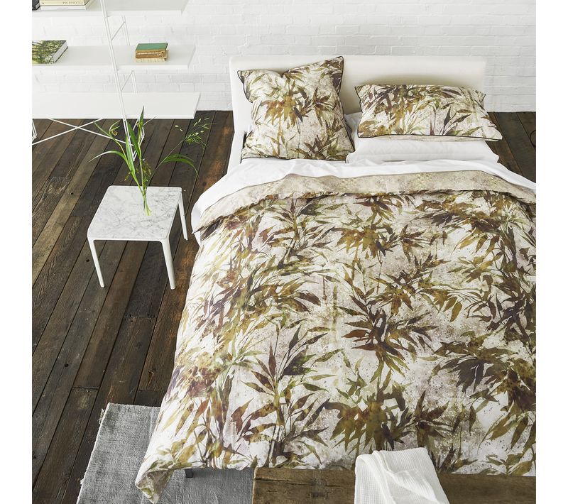 Housse De Couette Imprimée En Percale De Coton Beige 240x220