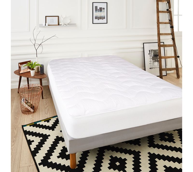 Surmatelas Luxe 160x200 Cm - Moelleux Et Confortable - Enveloppe 100% Coton - Lavable