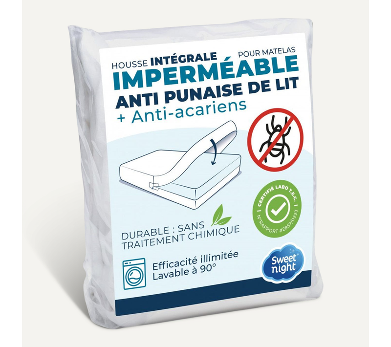 Housse Intégrale Matelas Imperméable 140x190x25 Cm - Protège Matelas Anti-punaise De Lit