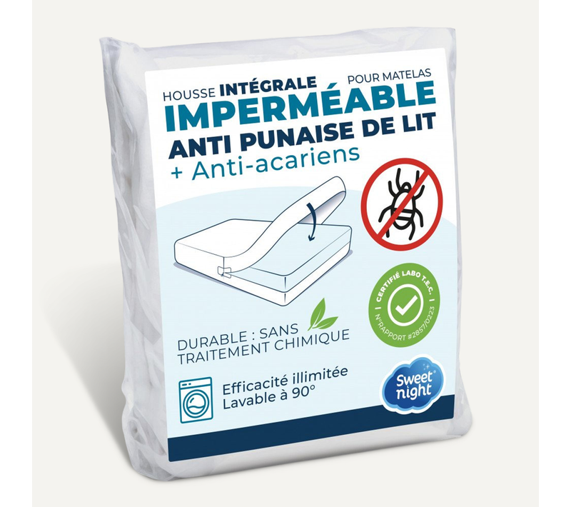 Housse Intégrale Matelas Imperméable 140x200x25 Cm - Protège Matelas Anti-punaise De Lit