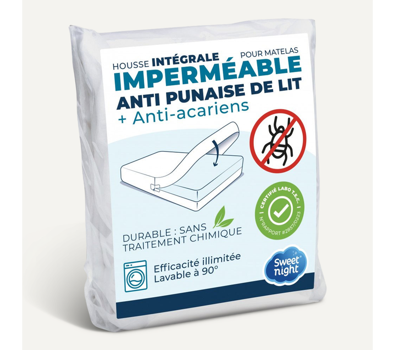 Housse Intégrale Matelas Imperméable 160x200x25 Cm - Protège Matelas Anti-punaise De Lit