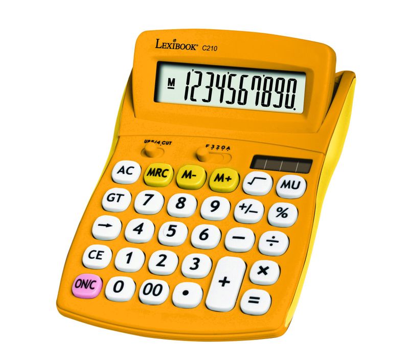 Calculatrice De Bureau Jaune 10 Chiffres Avec Écran à Angle Ajustable