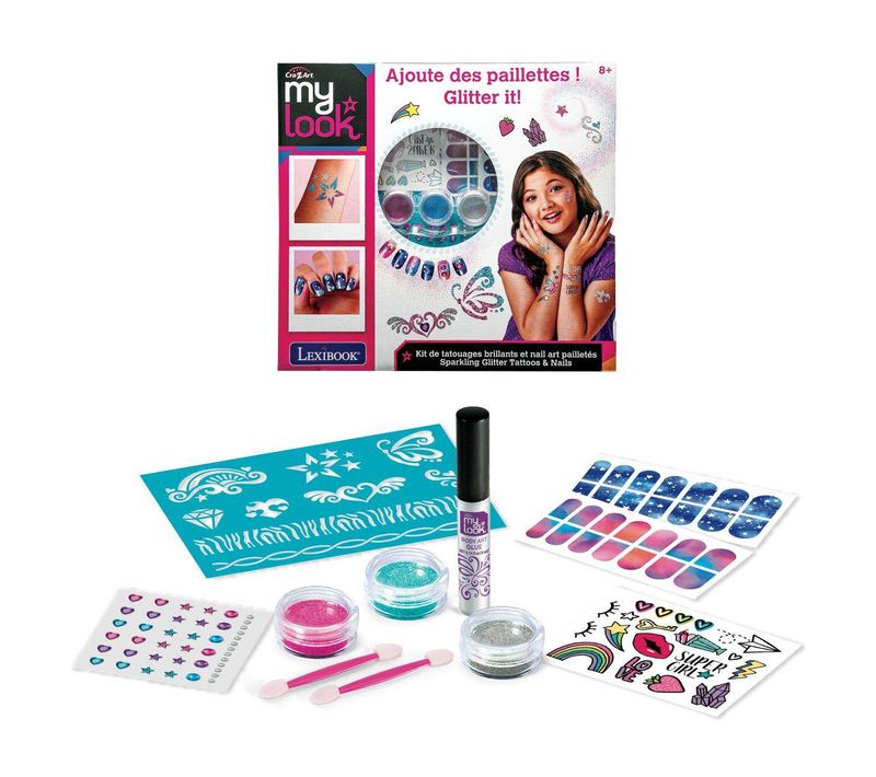 Kit De Tatouages Brillants Et Nail Art Pailletés