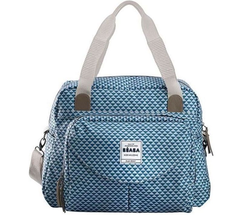 Sac à Langer Geneve Ii Play Print Bleu - Béaba - Modulable - Grande Contenance - Style Moderne