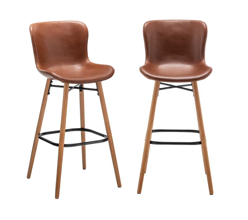 Lot De 2 Chaises De Bar Marron L51 Cm