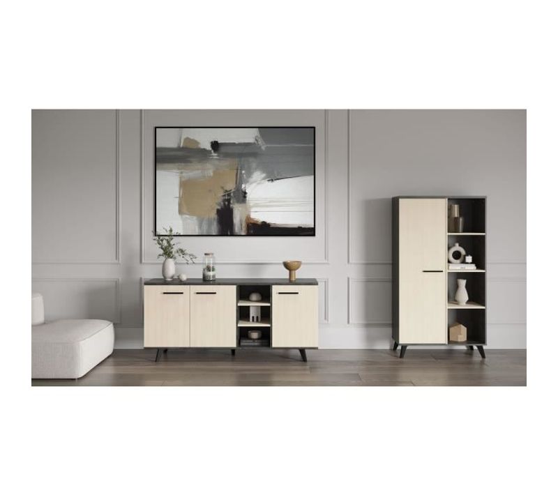 Ensemble Salon - Enfilade, Buffet Haut, Table Basse - Kent- Chêne De Fil / Sidewalk