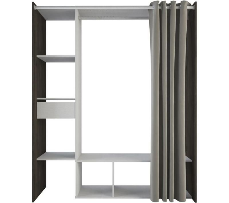 Kit Dressing + Rideau - Chene Waterford / Lin Tisse - L150 X P49,9 X H183 Cm - Montana