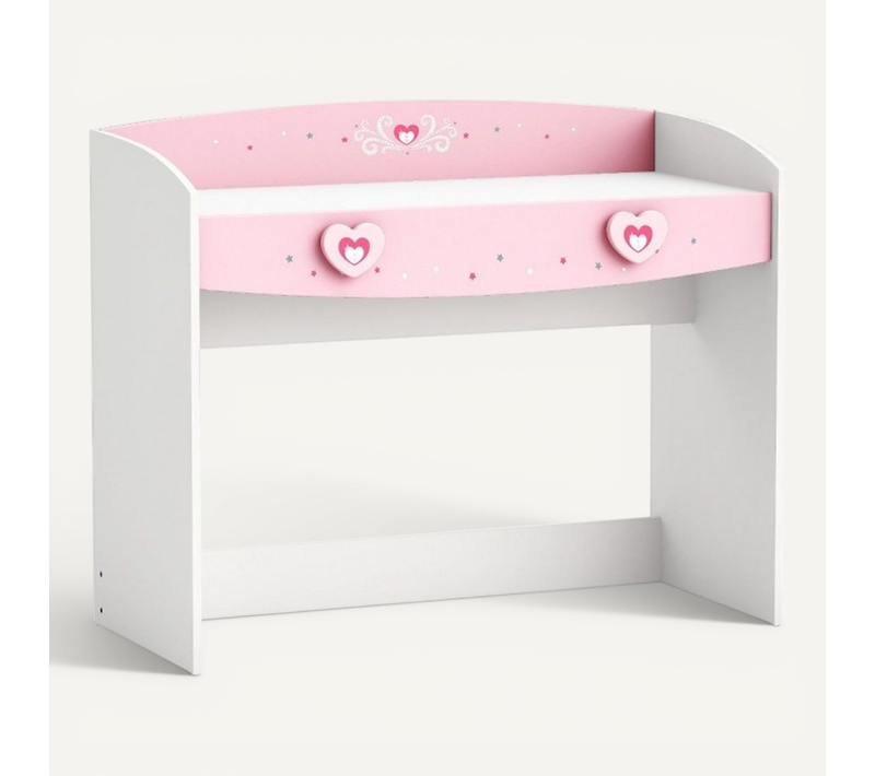 Bureau 1 Tiroir Anastasia Rose Et Blanc