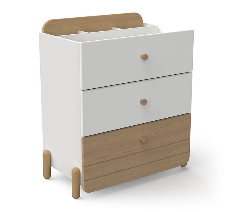 Commode 3 Tiroirs Edaj Blanc