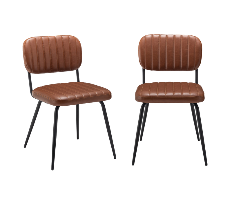 Lot De 2 Chaises De Séjour Marron L56 Cm