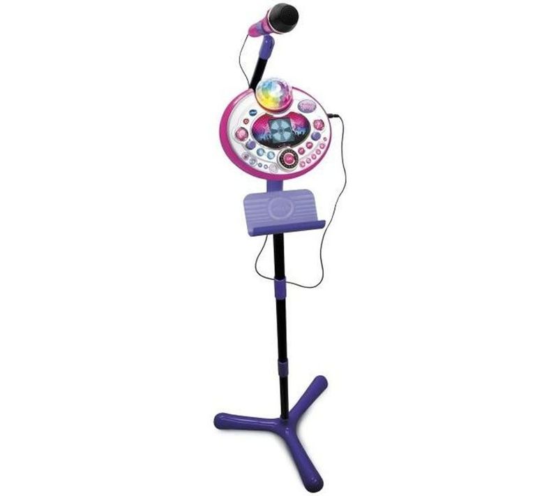 Kidi Superstar Lightshow Rose - Micro Karaoké Enfant Avec Pied Et Effet Disco