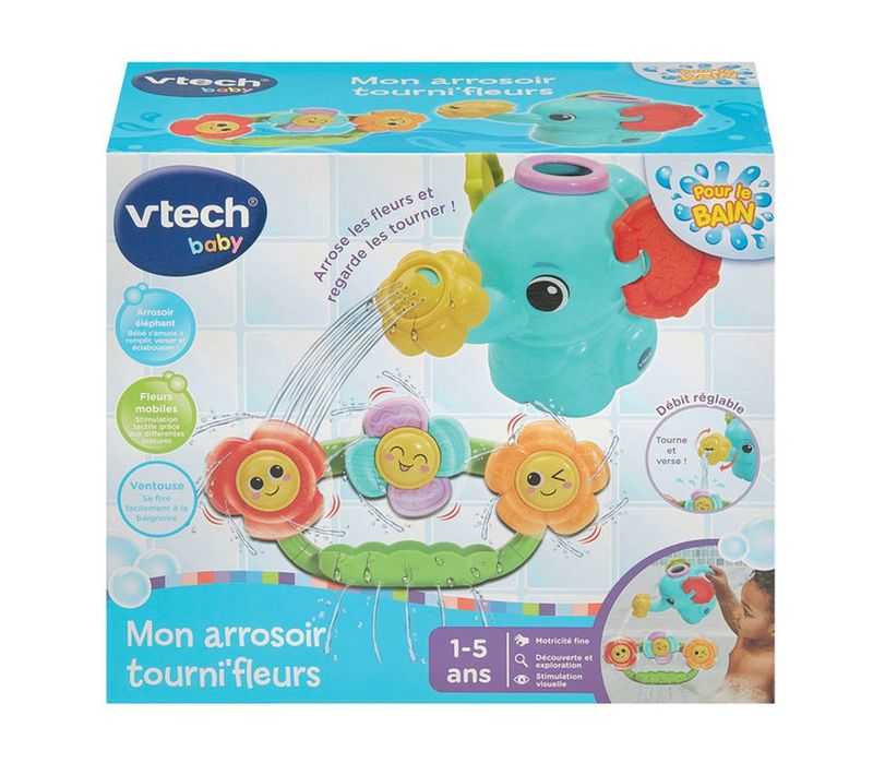 Arrosoir Éléphant Tourni'fleurs - Jouet De Bain 12–60 Mois, 2 Jets, 3 Fleurs
