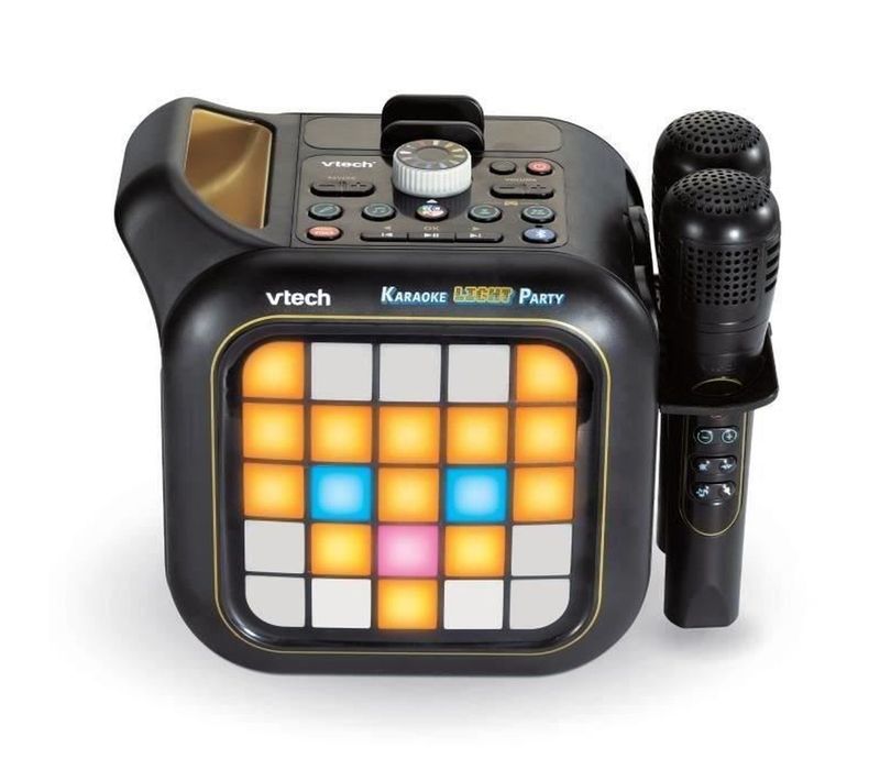 Enceinte Karaoké Enfants - 2 Micros Sans Fil, Magic Voice, LED 6x6, Bluetooth