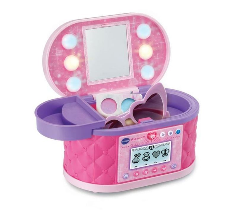 Mallette Beauté Magique Rose — Miroir LED, Bluetooth, 10 Jeux, Rangement
