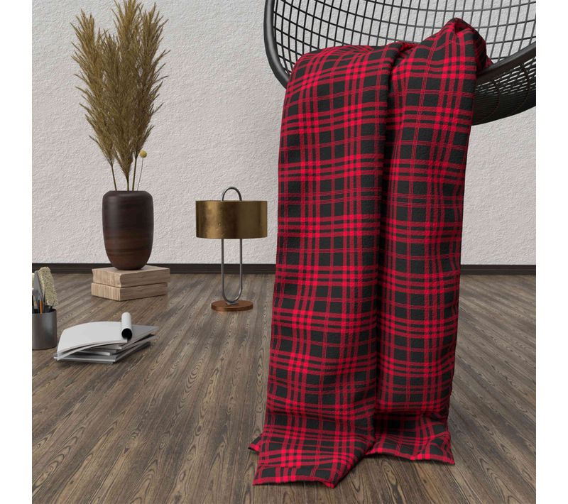 Plaid Polaire Tartan Gris 120x160