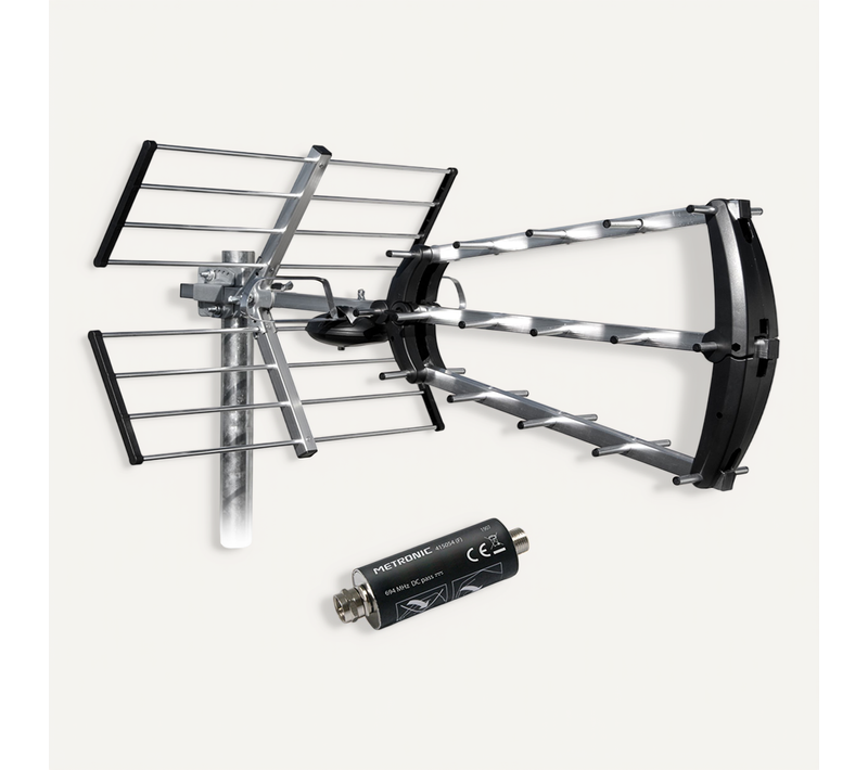 Antenne D'extérieur Trinappe 26 dB + Filtre 694 Mhz