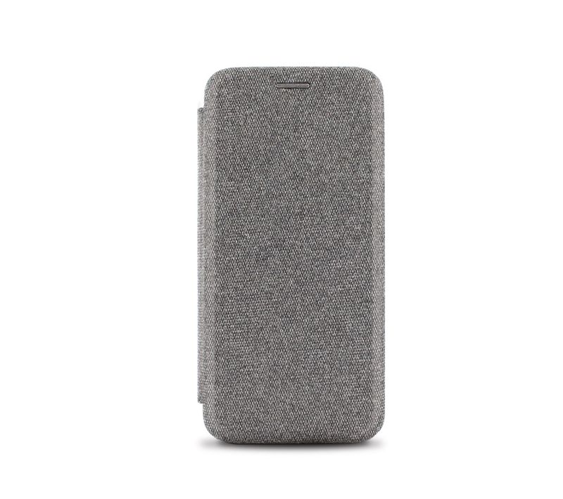 Etui Folio Clam Tissu Pour Samsung A50 - Gris