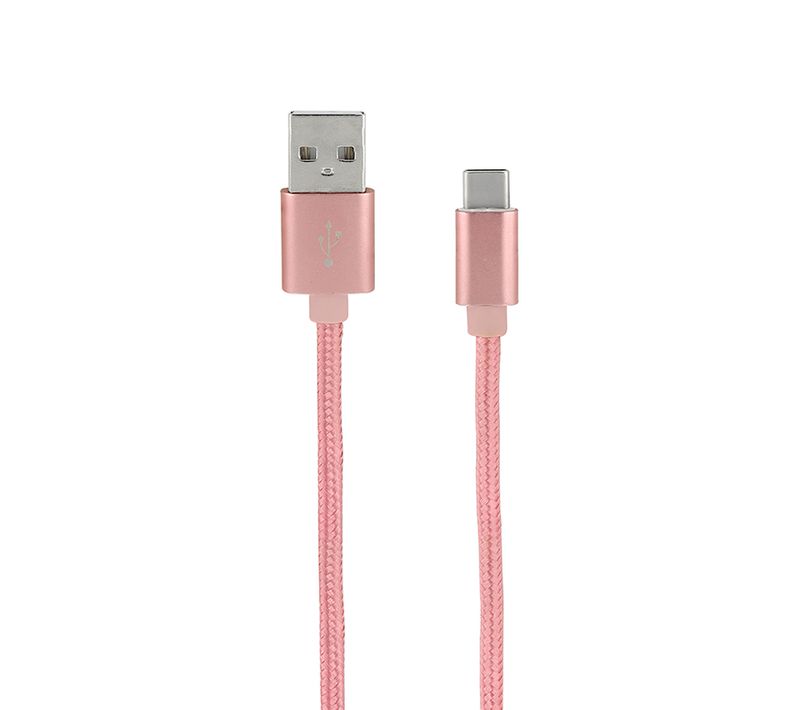 Câble Usb-c /usb-a Nylon 1 M - Rose Or