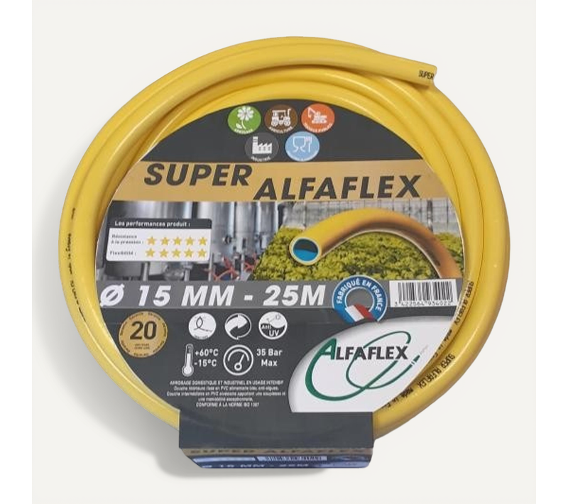 Tuyau D'arrosage Diamètre 15mm Longueur 25m Super - Alfaflex - Afsup15025