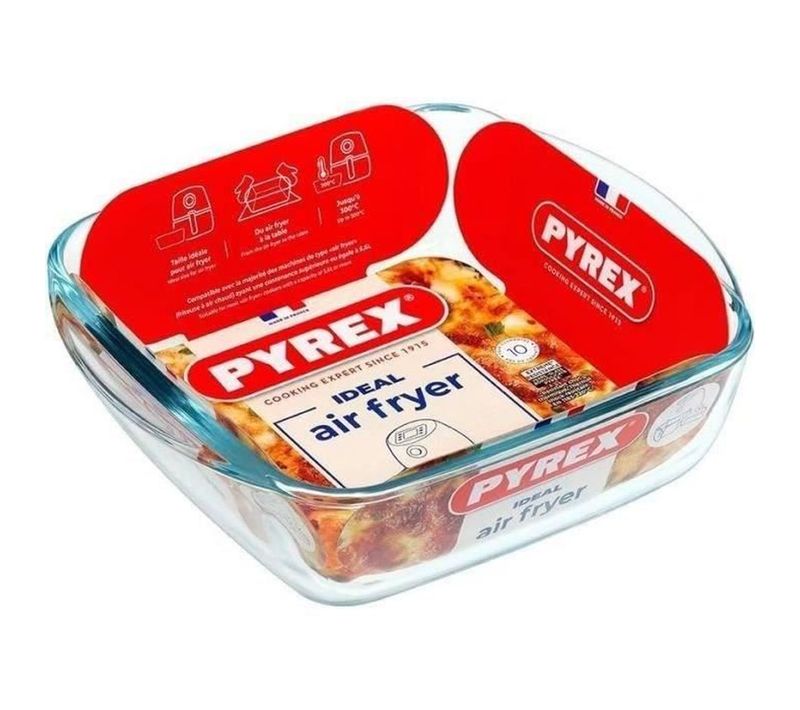 Plat Carré 1 L En Verre Borosilicate – 20×17×6 Cm, Compatible Airfryer
