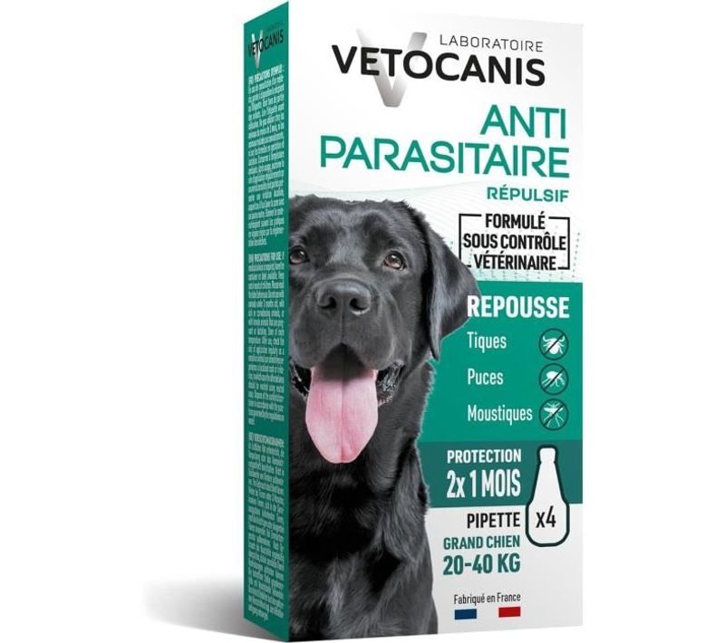 Pipette Anti-puces, Tiques Et Moustiques - Répulsif Pour Grand Chien