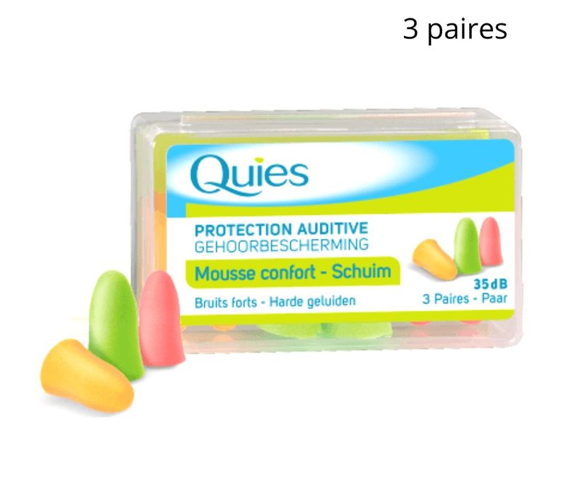 Bouchons D'oreille En Mousse Quies, 3 Paires, Multicolore