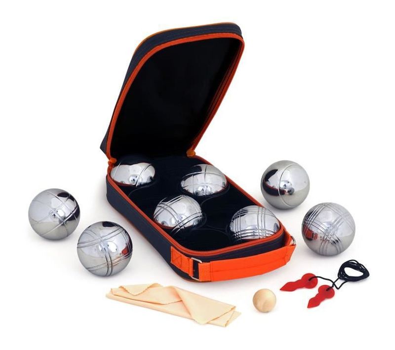 Set Pétanque Quadrette 8 Boules Acier 720 G – Étui Moulé Et Accessoires