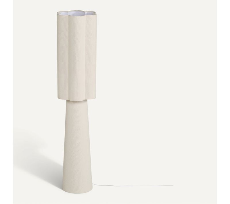 Lampadaire en lin H. 130 cm FLORA Blanc