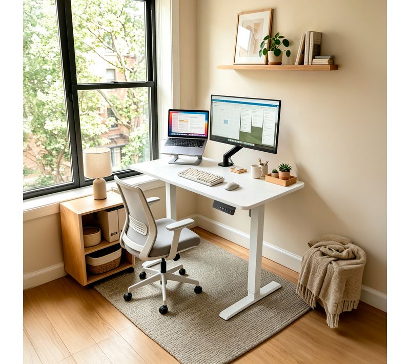 Bureau assis / debout ELEVIA blanc