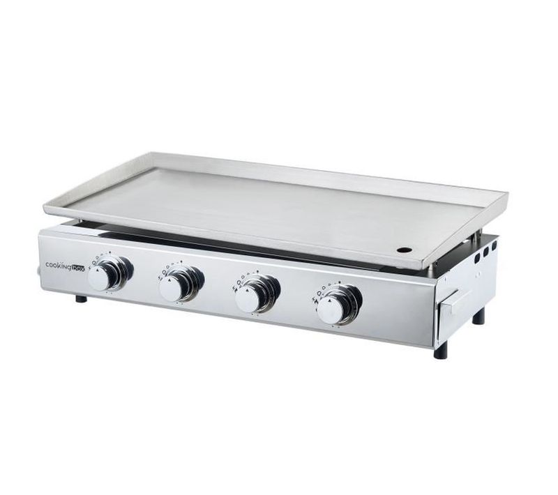 Plancha Gaz 4 Feux XXL 84 X 34 Cm — Plaque Inox 5 Mm, 10 Kw