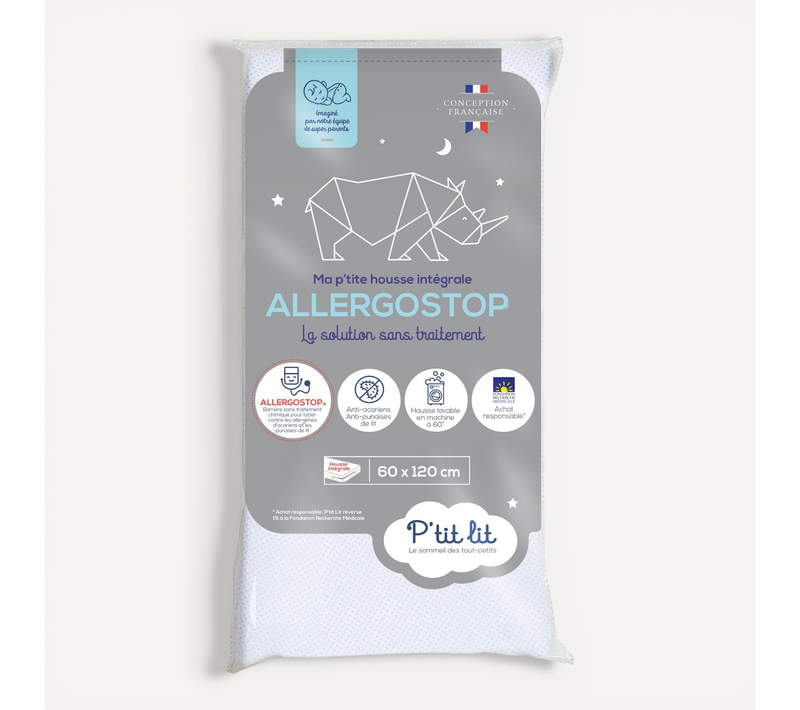Protège Matelas Bébé Allergostop® 60x120 Cm - Housse Complète Imperméable