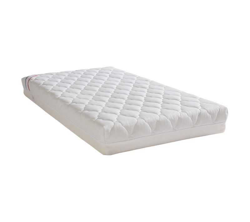 Matelas Bébé Climatisé 60x120 Cm - 1 Face Été / 1 Face Hiver - Anti Acarien - Déhoussable
