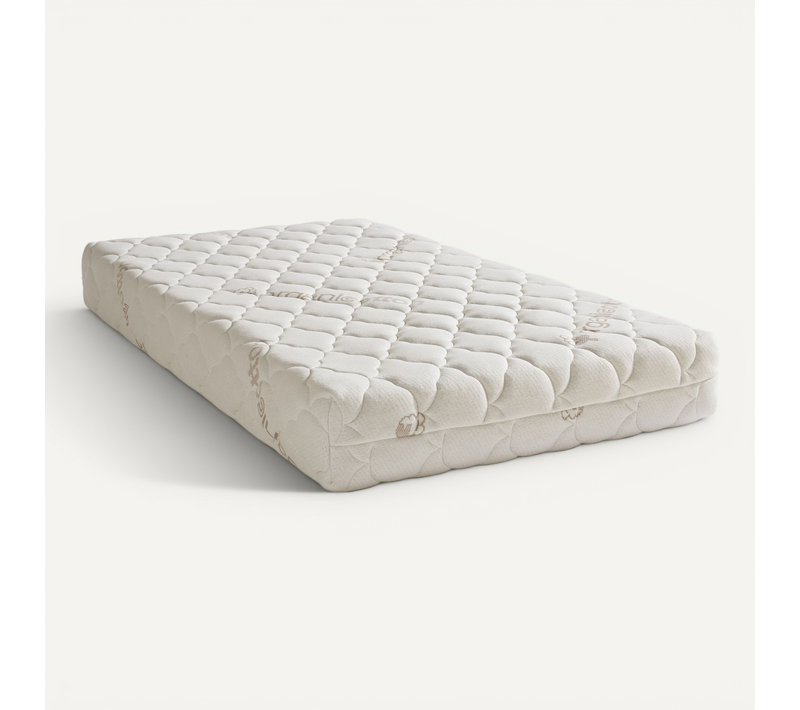 Matelas Bébé Coton Bio 60x120x10 Cm - Sans Traitement Chimique - Déhoussable - Fabrication Française