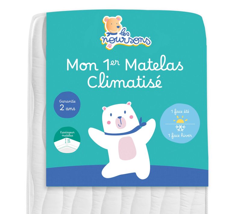 Matelas Mousse Bébé 60x120 Cm - Réversible - Epaisseur 10 Cm