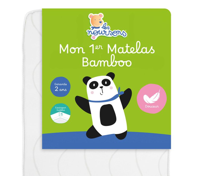 Matelas Mousse Bébé 60x120 Cm BAMBOO - Epaisseur 10 Cm