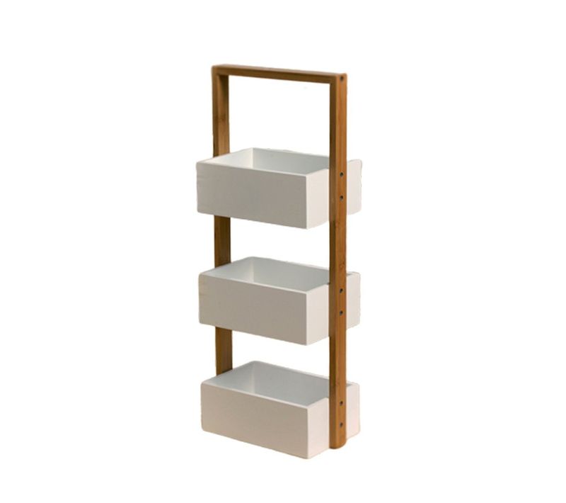 Etagère Droite Bambou 3 Bacs De Rangement