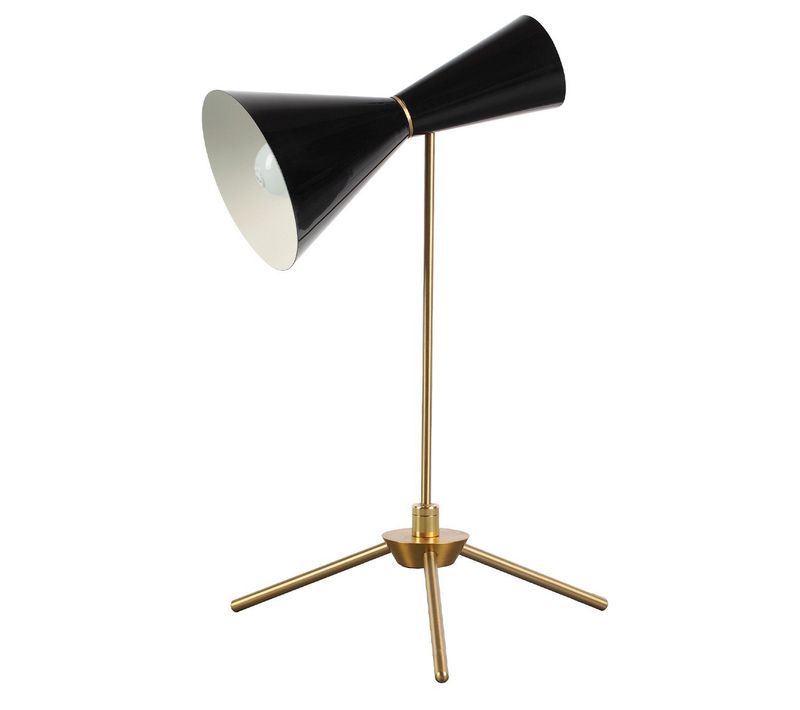 Lampe De Bureau En Métal Noir Et Doré