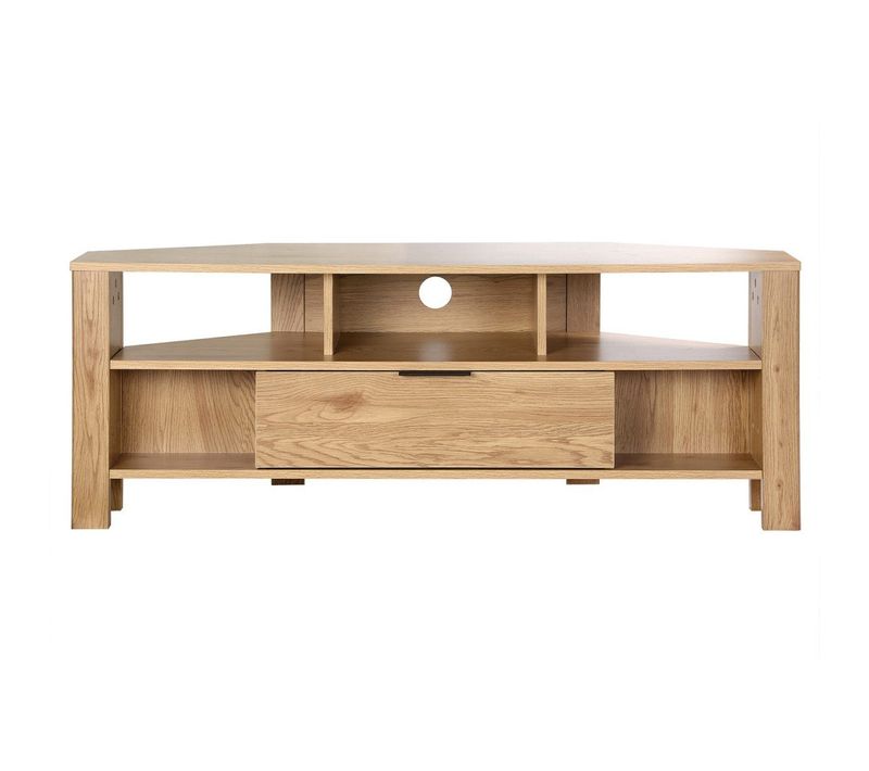 Meuble TV D'angle 1 Tiroir Décor Chêne - L120 Cm