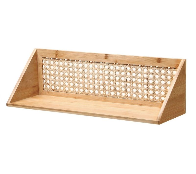 Etagère Murale En Bambou Et Rotin Naturel L40 Cm
