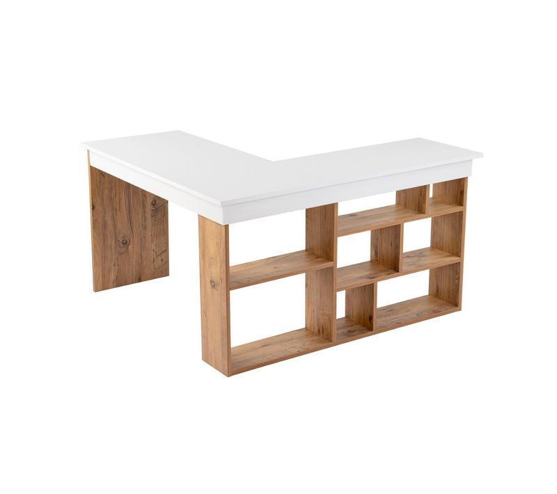 Bureau D'angle 8 Niches L130 Cm