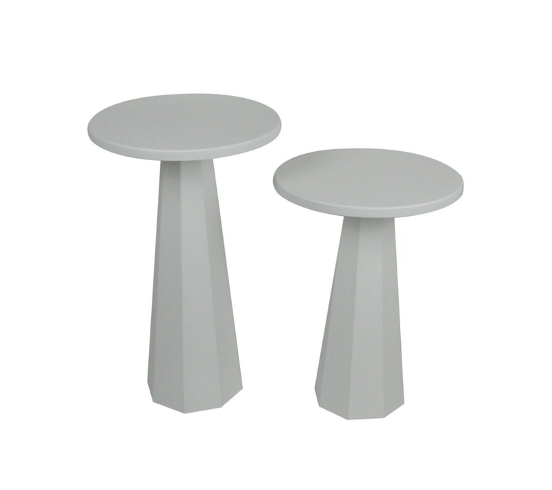 Lot De 2 Tables Basses Rondes H47-h57 Cm