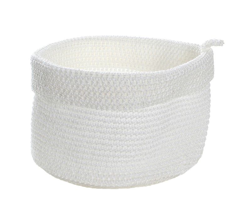 Panier Rond Maille Crochet Blanc H17cm X L20cm X L20cm