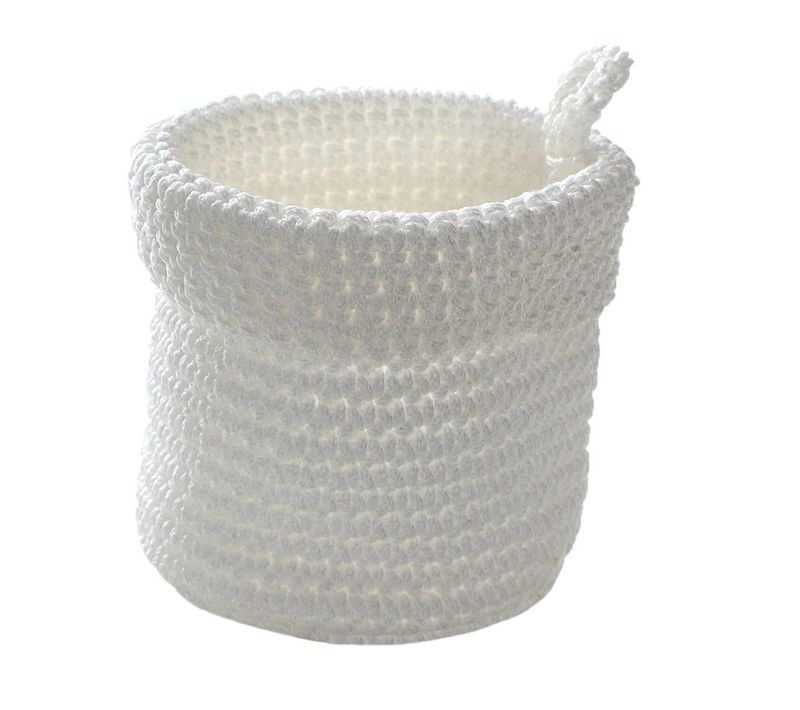 Panier Rond Maille Crochet 12x10cm