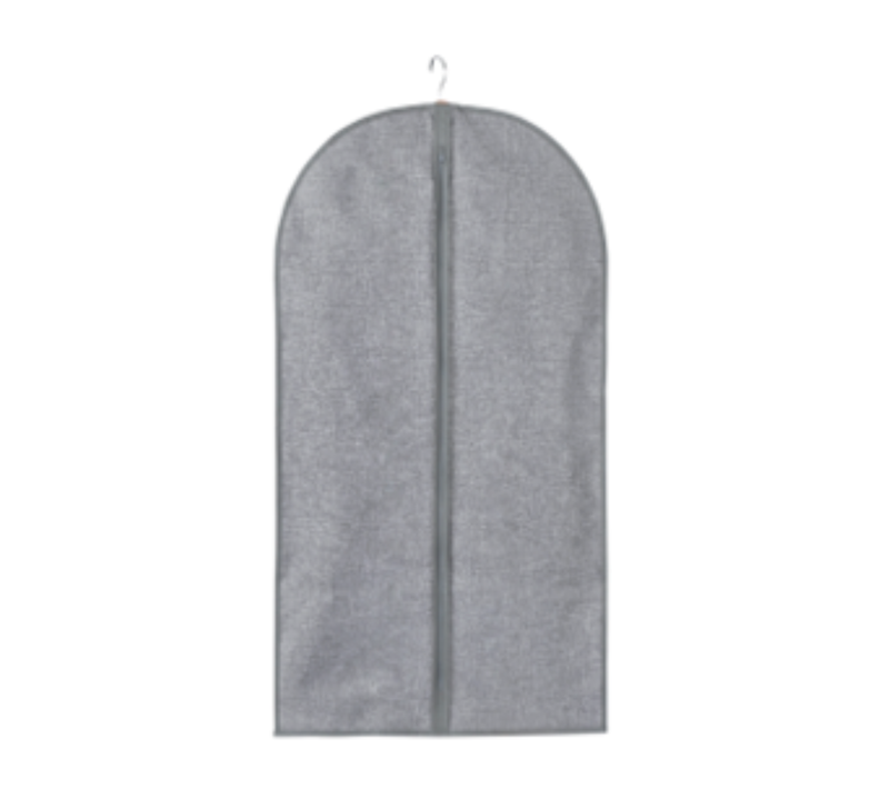 Housse De Protection Vêtement En Tissu Effet Lin Gris - H100 Cm