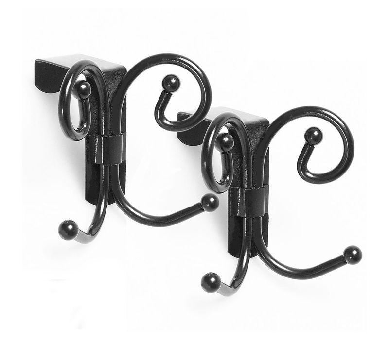 Porte Manteau Pour Porte Imitation Fer Forgé - Lot De 2